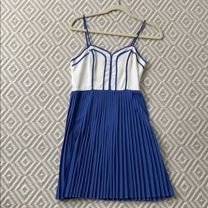 Blue & White pleated Urban Outfitters dress size S